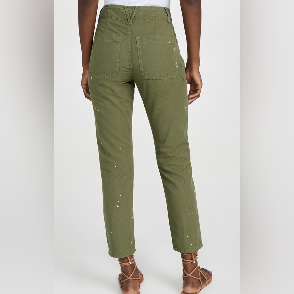 Veronica Beard Arya Twill Carpenter Pants Green Paint Splatter Size 28 NWT - Picture 6 of 12